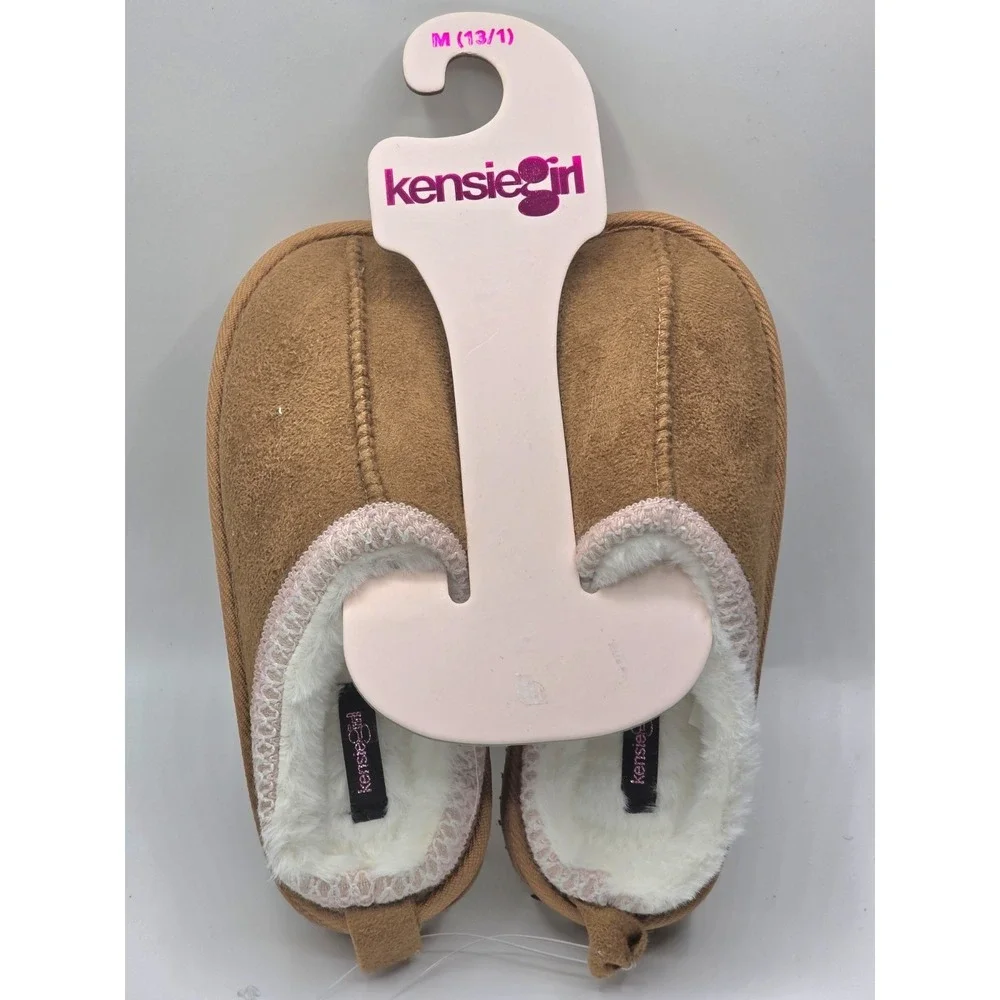 Kensie Girl's Slippers - Cozy House Slippers for Kids with Fuzzy Faux Sz M(13/1)
